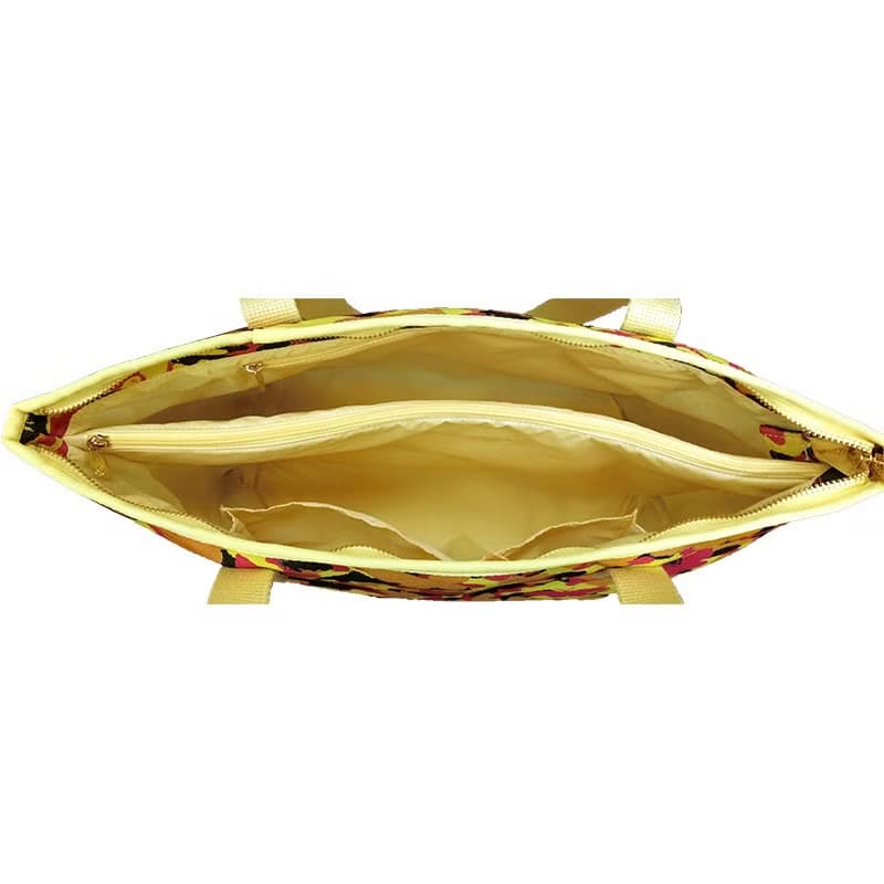 肩背托特包 大容量 / 防潑水 平織緹花 迷幻彩蝶