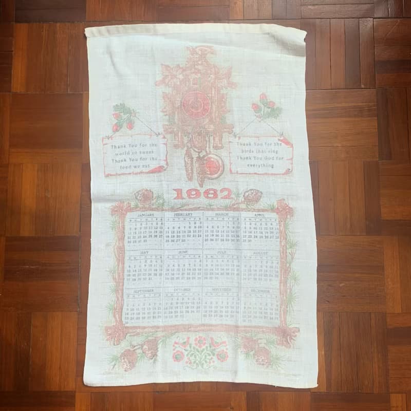 1962 美國早期布面月曆 clock