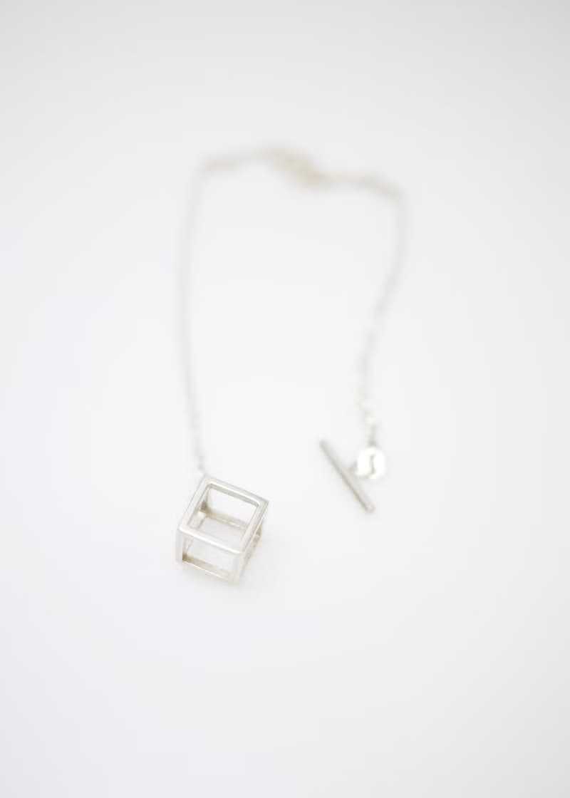 方塊關係簡約純銀項鍊