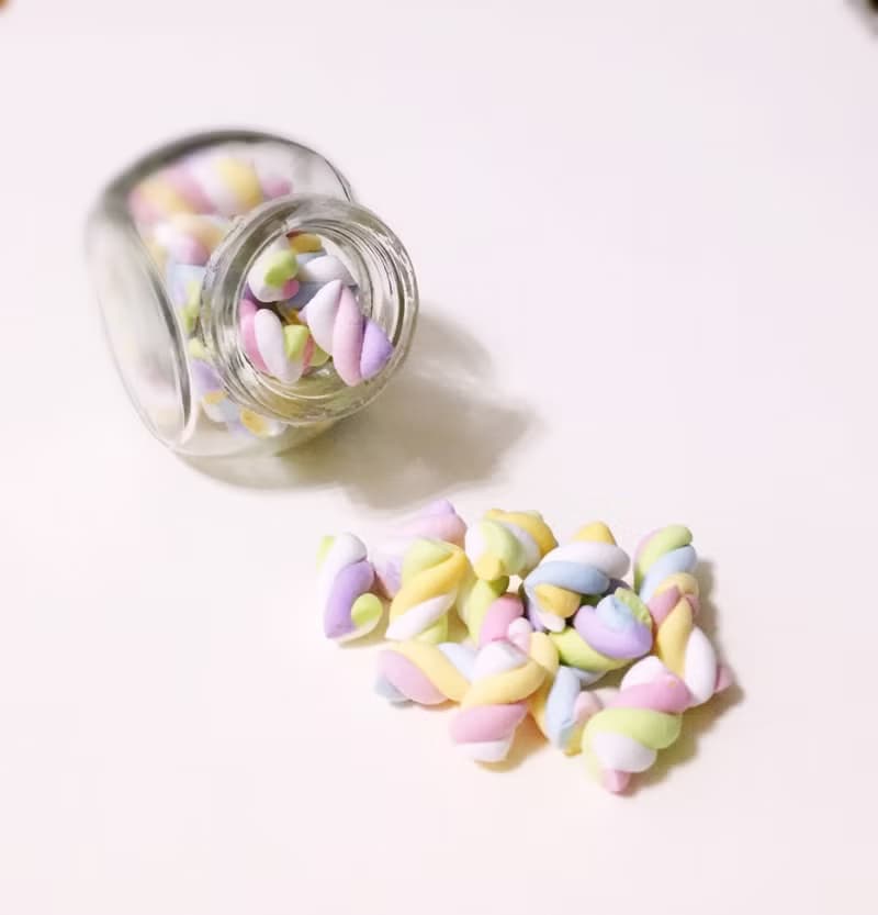 棉花糖耳環組(藍白黃配色)(兩個一組)(可改耳夾式)