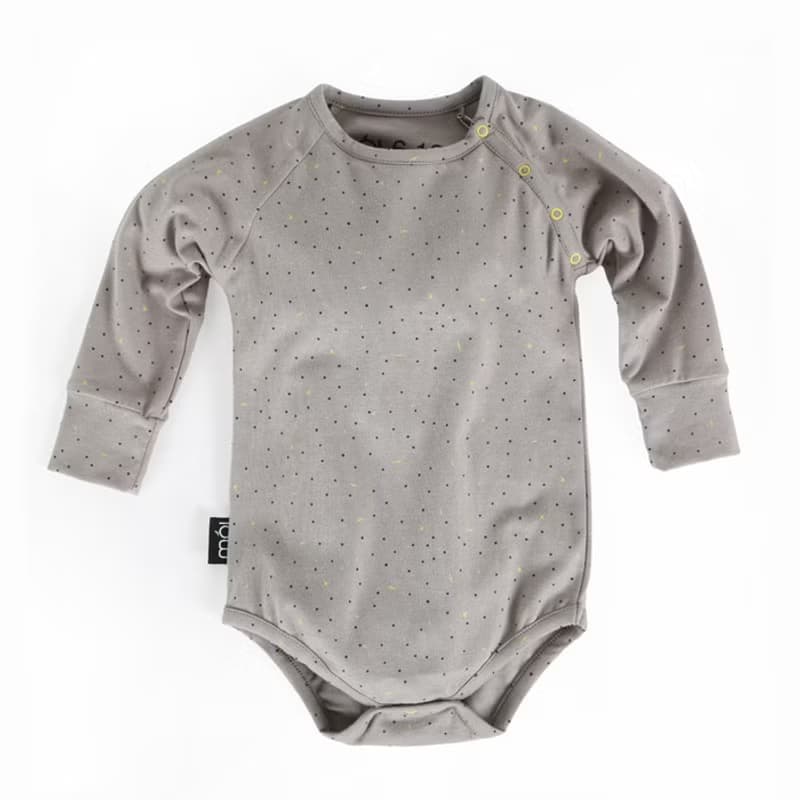 Moi Kids 冰島有機棉童裝包屁衣 6M至18M灰點點