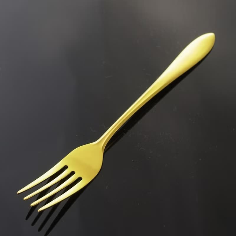 【日本製 Horie 】鈦愛地球系列-純鈦抗菌ECO環保餐叉 (亮金色)