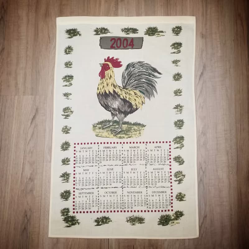 2004 美國早期布面月曆 公雞
