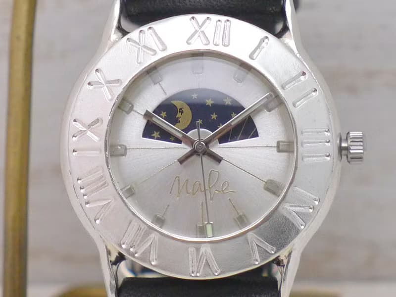 Explorer2-SV-S&M 手作り時計 Men'sSilver32mm Sun&Moon ローマ数字ベゼル (275SV-S&M SV/BK)