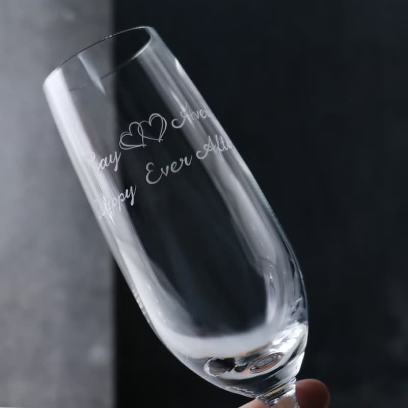 (一對價)210cc【永恆之心】LOVE心心相印香檳婚禮對杯