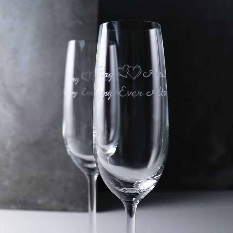 (一對價)210cc【永恆之心】LOVE心心相印香檳婚禮對杯