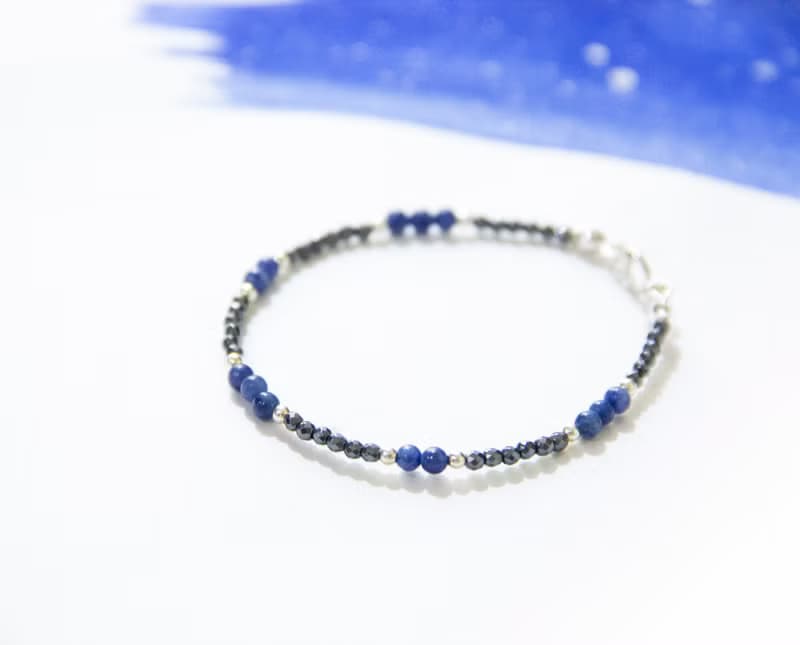 月夜繁星 / 靜夜星空 - 天然石925銀手鍊