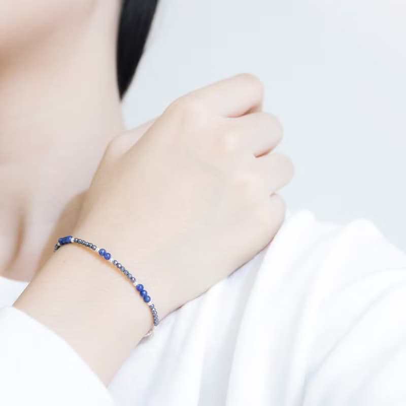 月夜繁星 / 靜夜星空 - 天然石925銀手鍊