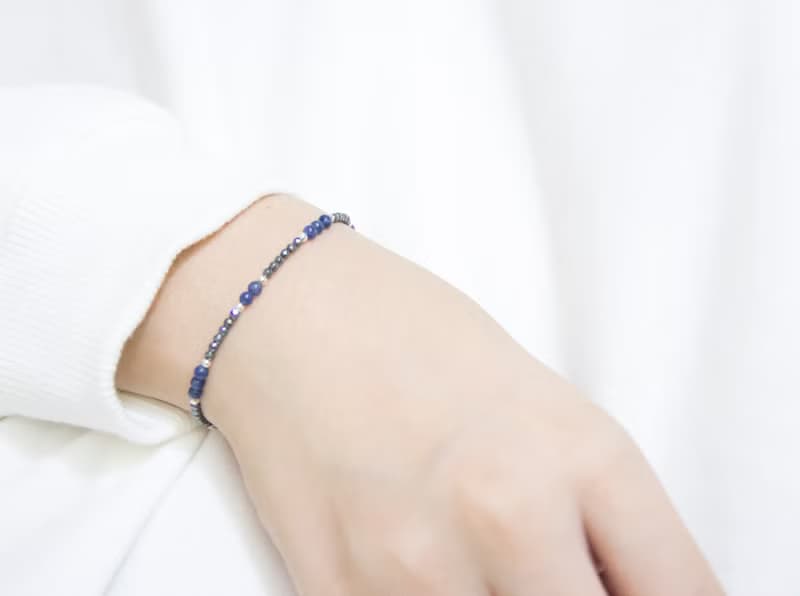 月夜繁星 / 靜夜星空 - 天然石925銀手鍊