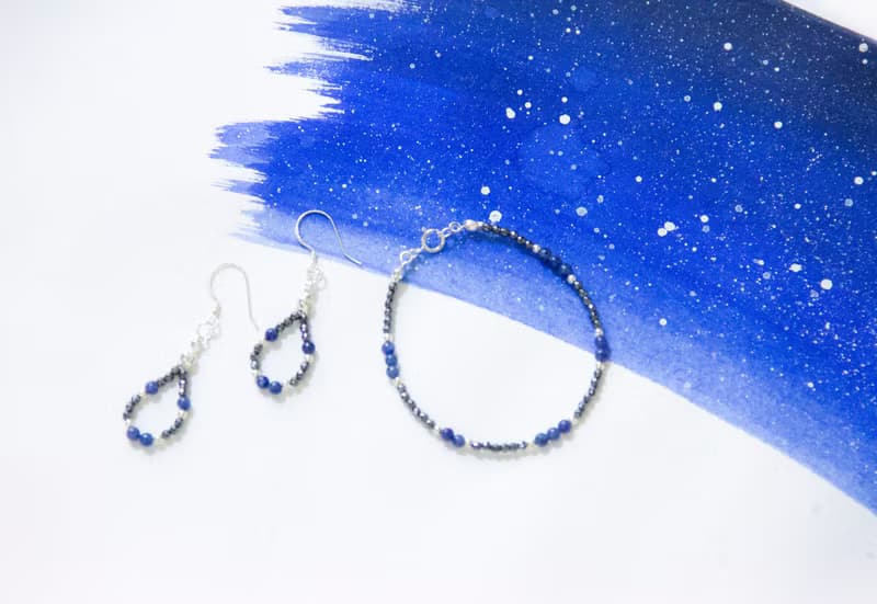 月夜繁星 / 靜夜星空 - 天然石925銀手鍊