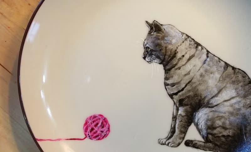 壁掛裝飾盤 / 點心盤系列－喵喵毛球控