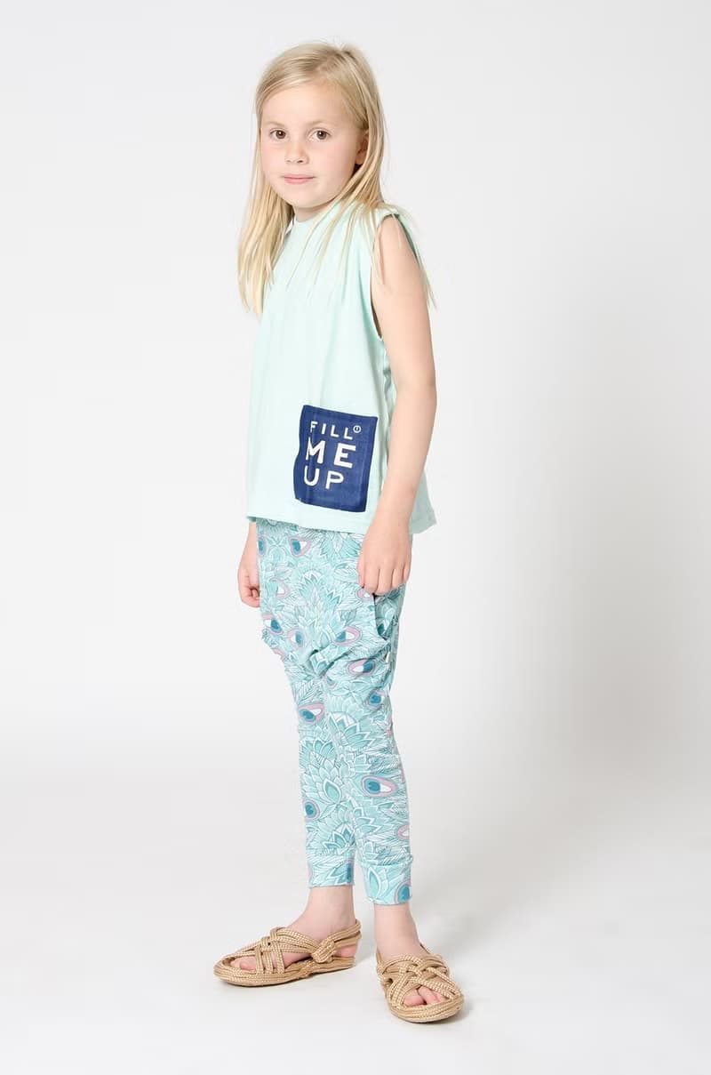 北歐童裝瑞典有機棉嬰兒幼兒哈倫褲-6M至6歲 天空藍