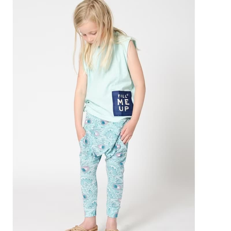 北歐童裝瑞典有機棉嬰兒幼兒哈倫褲-6M至6歲 天空藍