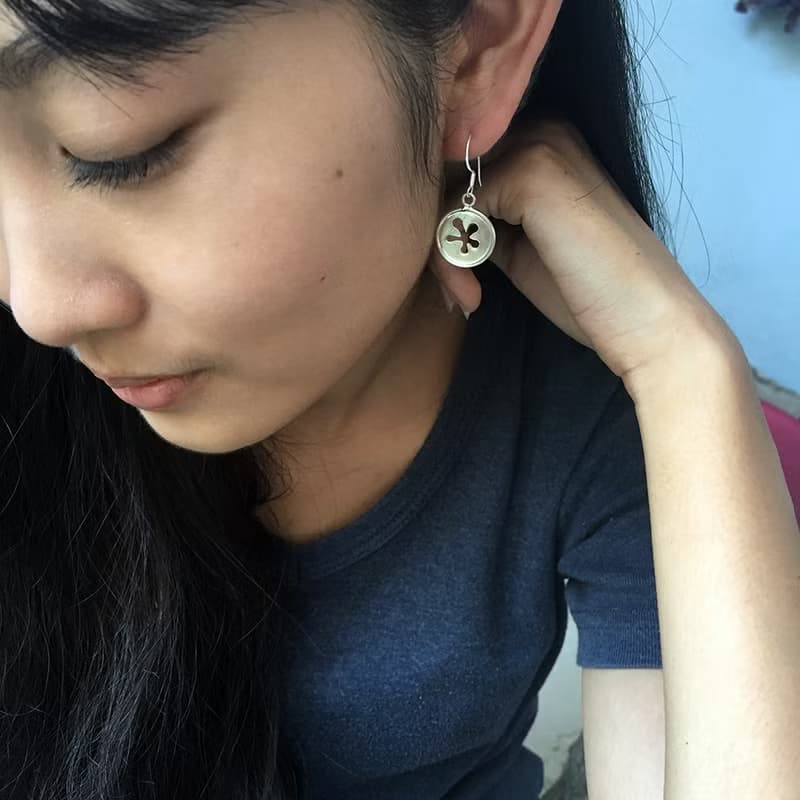 花語 純銀耳勾式耳墜,HANDICRAFT POEMS手作的詩,愛自己,幸福中!