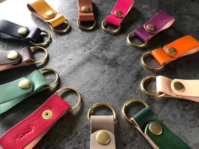 【Mini5】多色可選真皮黃銅鑰匙圈 /情人節禮物