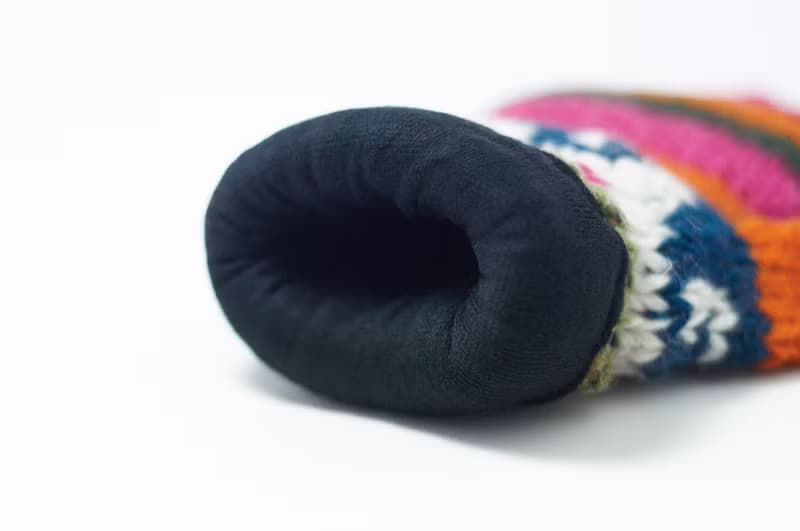 限量一件針織純羊毛保暖手套 / 2ways手套 / 露趾手套 / 內刷毛手套 / 針織手套 - 橘紅童趣色系