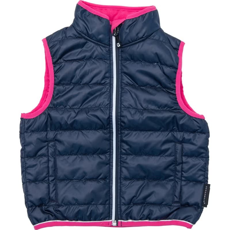 【瑞典童裝】機能防水保暖超細纖維棉背心2歲至10歲 桃紅色