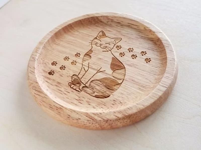 三色貓 圓形杯墊