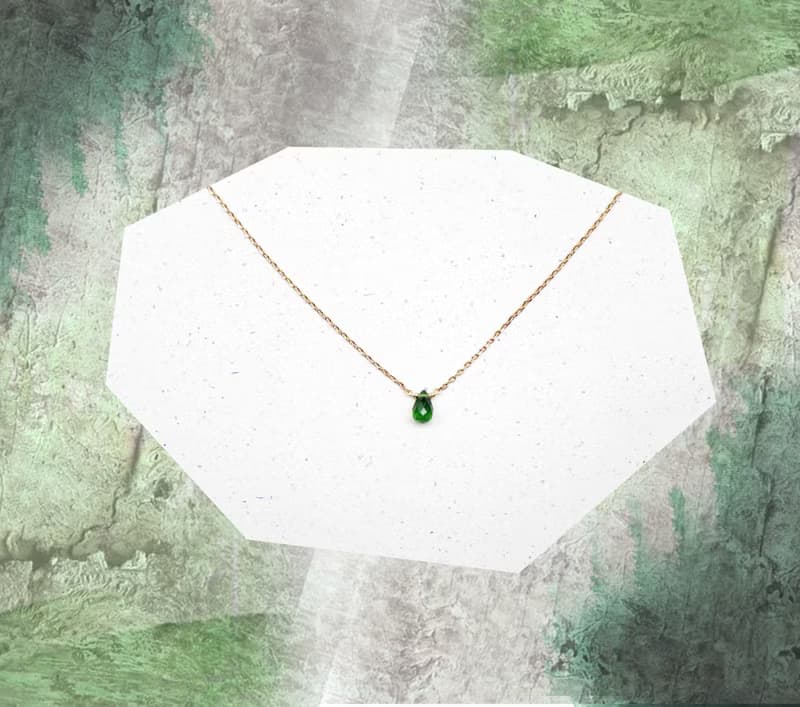 5月誕生石-透輝石 Diopside ブラックスタ鎖骨項鍊