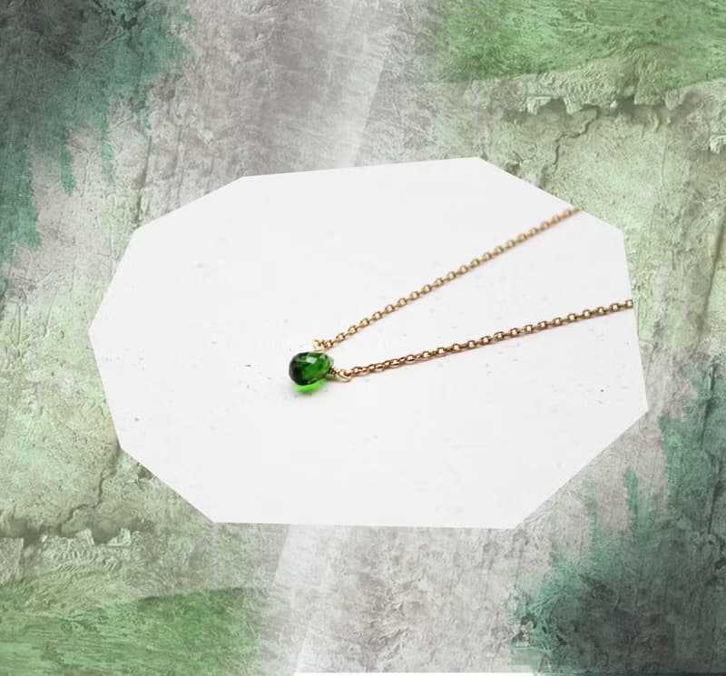 5月誕生石-透輝石 Diopside ブラックスタ鎖骨項鍊