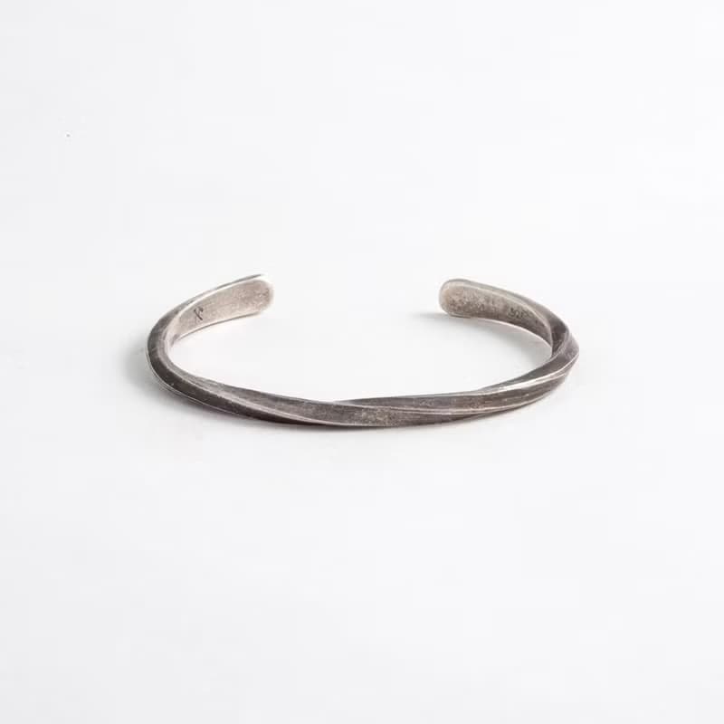 美國匹茲堡職人品牌 Studebaker Metal - 手工鍛造(古拙)純銀手環