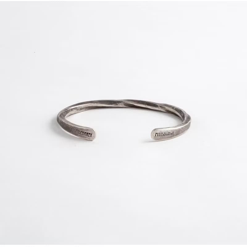 美國匹茲堡職人品牌 Studebaker Metal - 手工鍛造(古拙)純銀手環