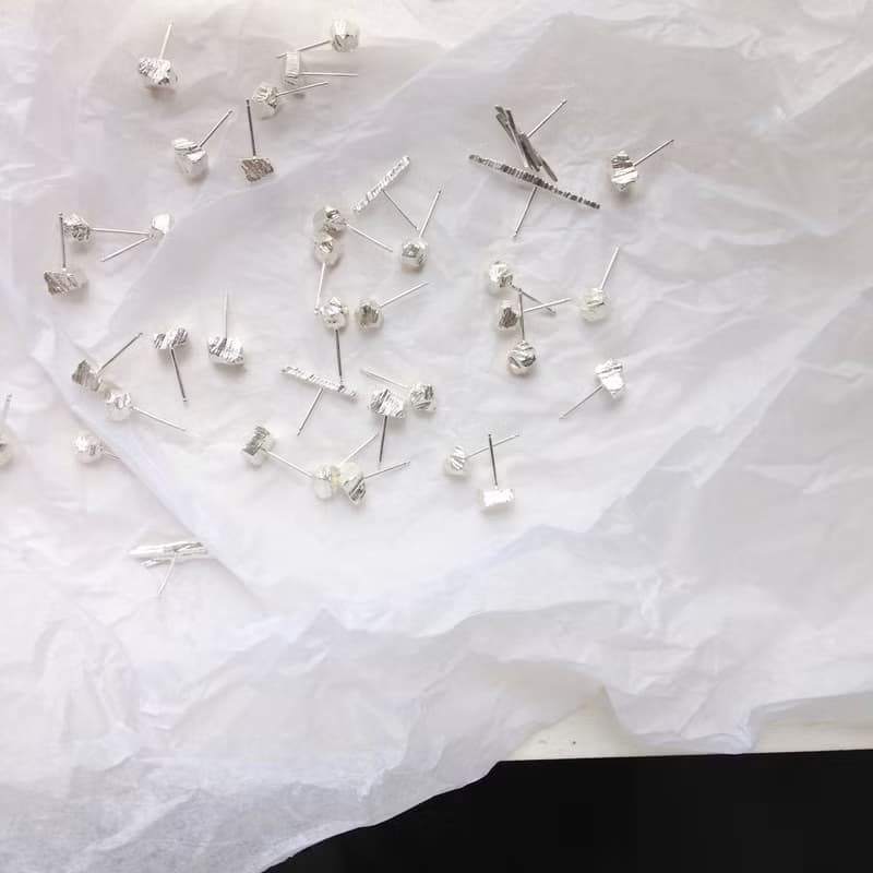 小石子耳環 Stone Earring 風景系列 925純銀