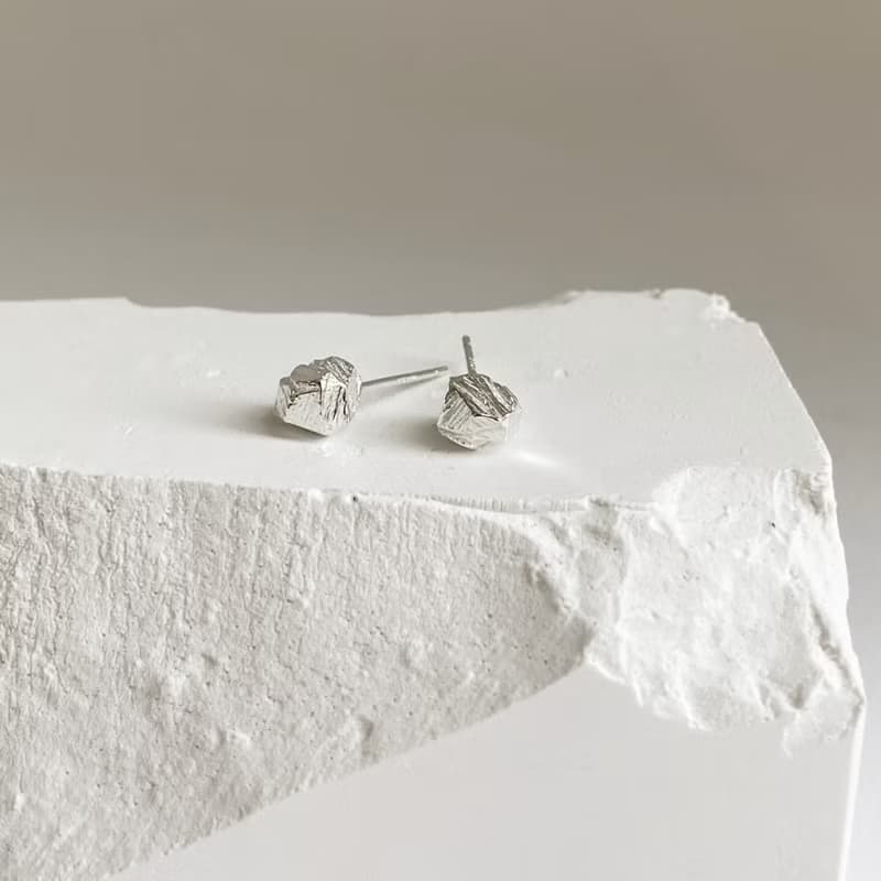 小石子耳環 Stone Earring 風景系列 925純銀