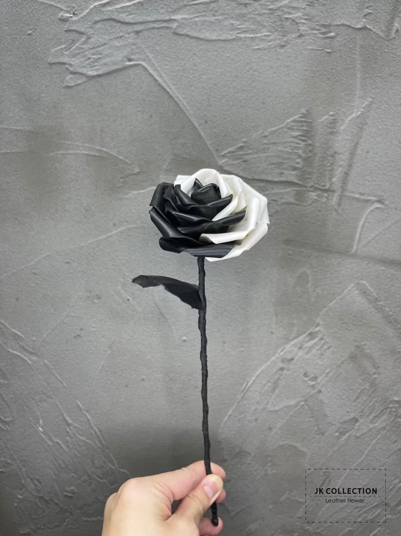 太極黑白皮革薔薇玫瑰【花】