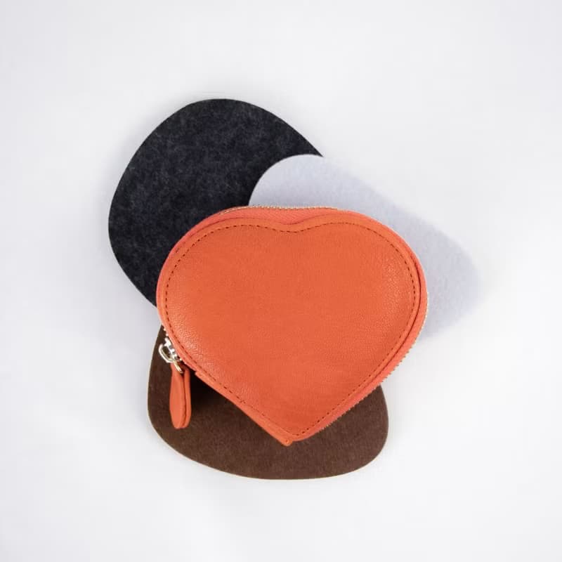 【禮物精選】溫暖橙・心心LOVE MSG PURSE 小物收納零錢包