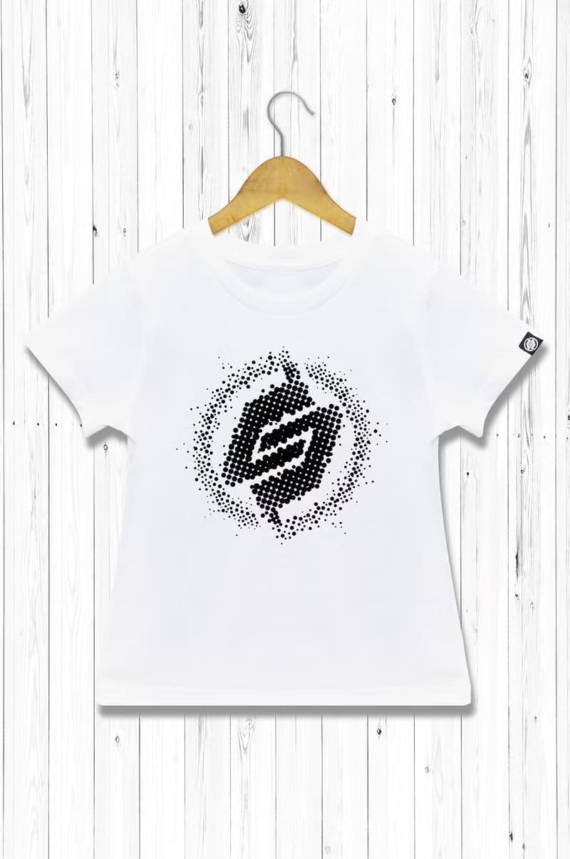 STATELYWORK 網點LOGO T-童裝短T-白