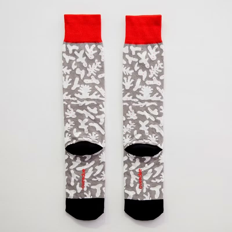 On sale - 珊瑚白化 / 及膝長襪 - 灰紅色