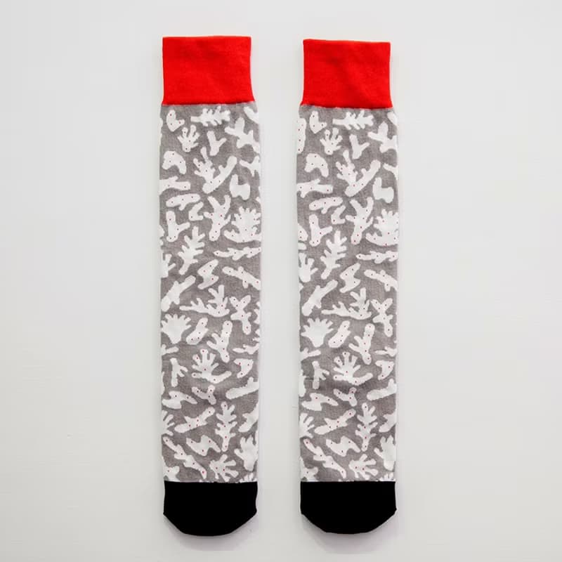 On sale - 珊瑚白化 / 及膝長襪 - 灰紅色