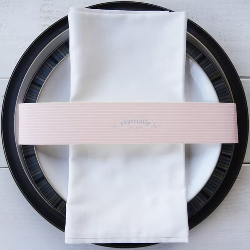 禮品裝飾帶-横線粉紅-中