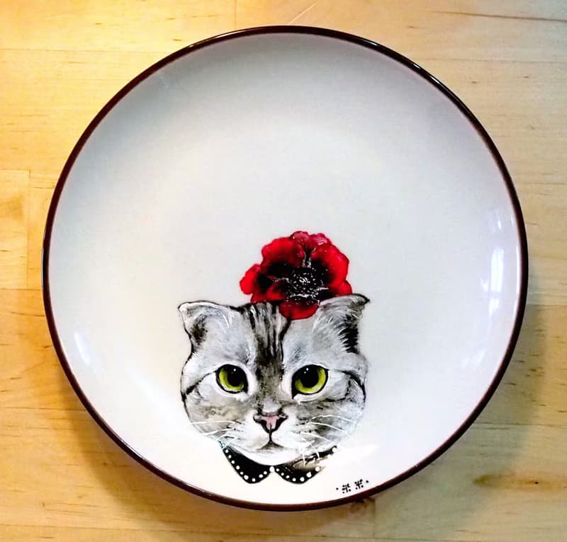 壁掛裝飾盤 / 點心盤系列－罌粟花喵女爵