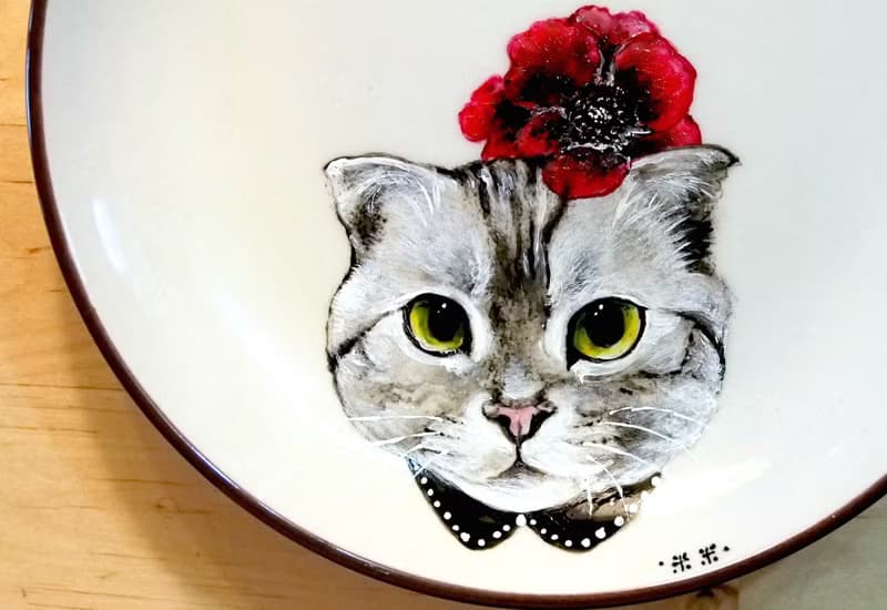 壁掛裝飾盤 / 點心盤系列－罌粟花喵女爵