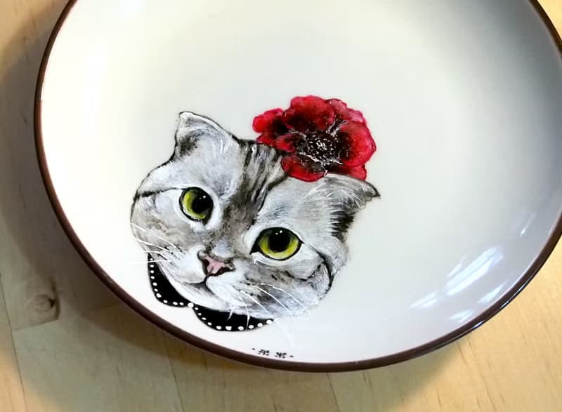 壁掛裝飾盤 / 點心盤系列－罌粟花喵女爵