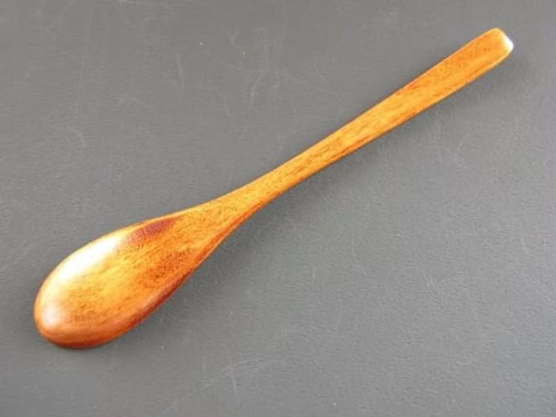 漆茶湯匙　點點刻痕設計　橙色