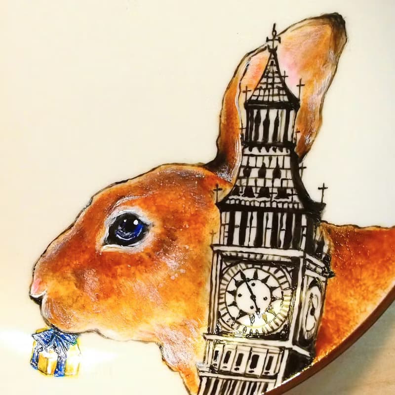 壁掛裝飾盤 / 點心盤系列－倫敦兔也瘋狂