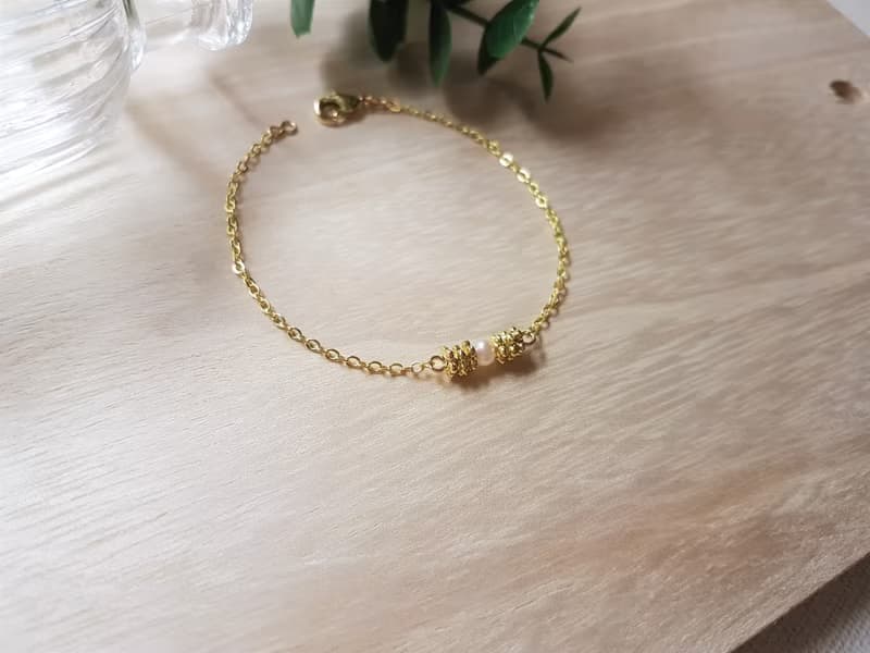 黃金麥穗 ‧ 珍珠 細手鍊