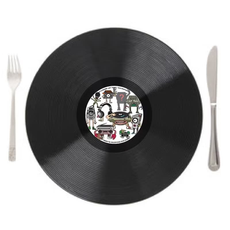黑膠唱片造型 咖啡杯墊/桌墊/餐墊 音樂設計款交換禮物聖誕節生日