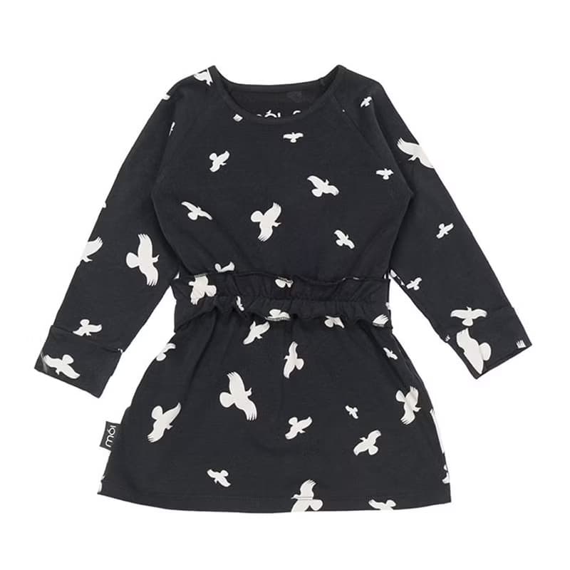 【北歐童裝】冰島有機棉長袖洋裝1歲至6歲黑色