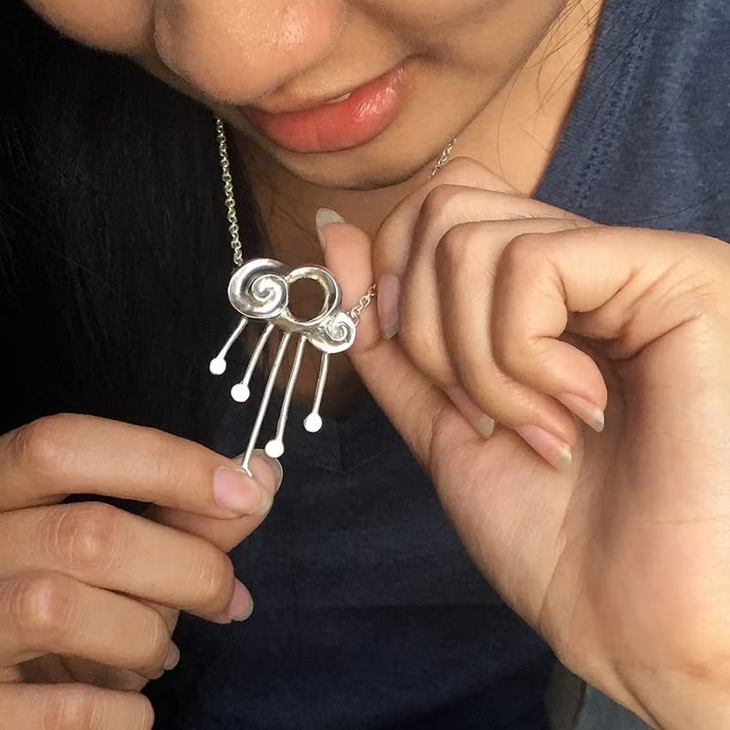 雨中記憶A(純銀墜飾項鍊)~青冶金工手作的詩,愛自己,幸福中!