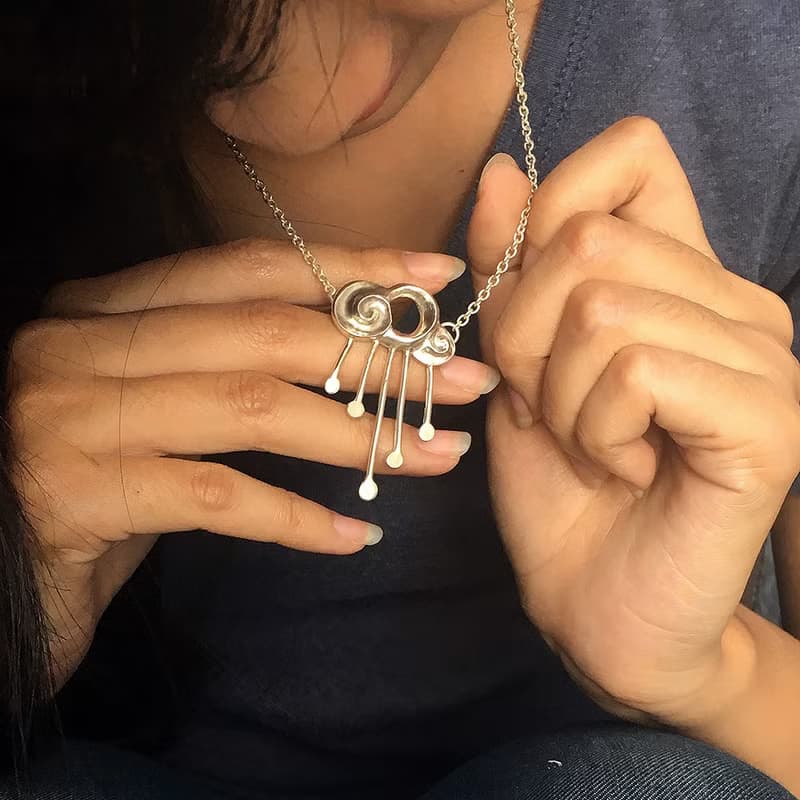 雨中記憶A(純銀墜飾項鍊)~青冶金工手作的詩,愛自己,幸福中!
