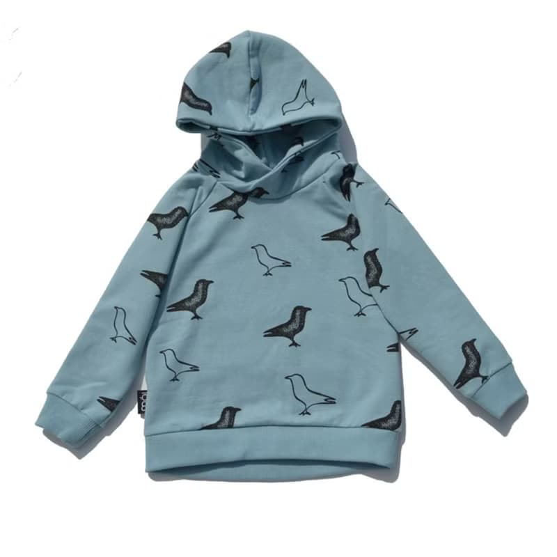 【北歐童裝】冰島有機棉兒童內鋪棉上衣3歲至8歲 天空藍