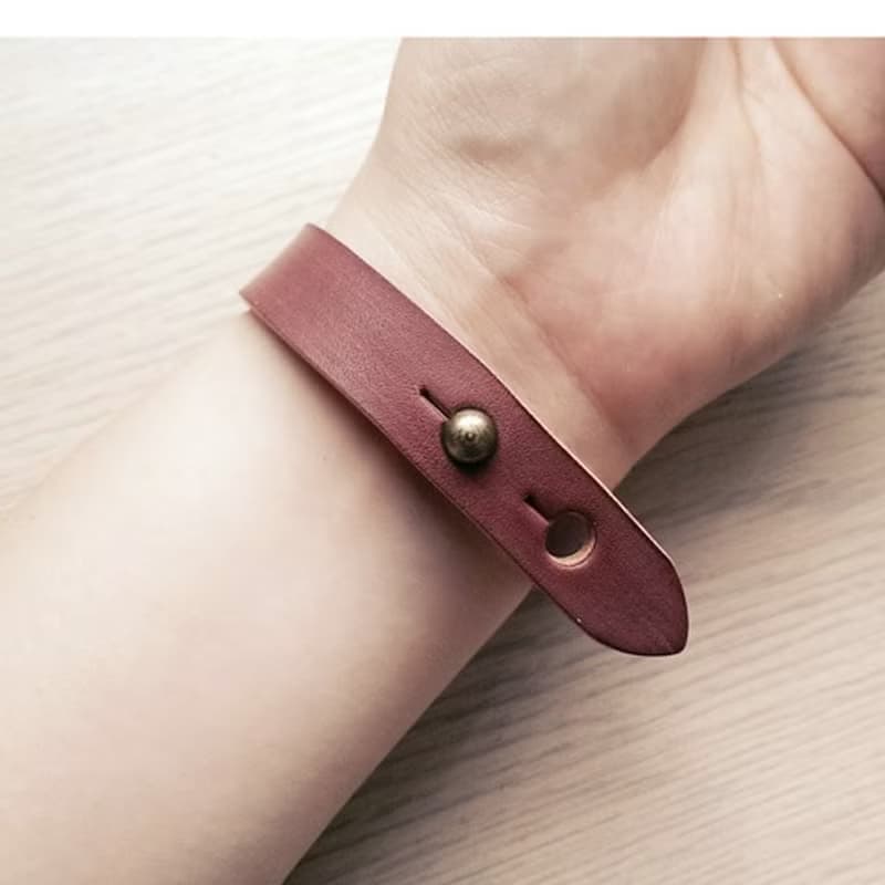 座右銘皮革手環│木苺色SAC02002