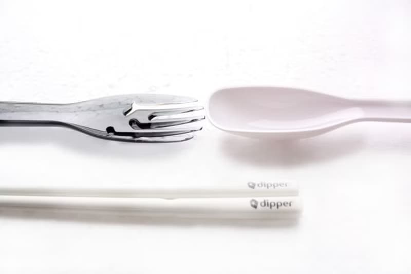 dipper 3合1SPS環保餐具組-潑墨黑叉