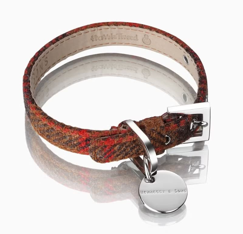 H&S 軒尼詩父子 尺寸L - 三色 哈里斯羊毛真皮項圈