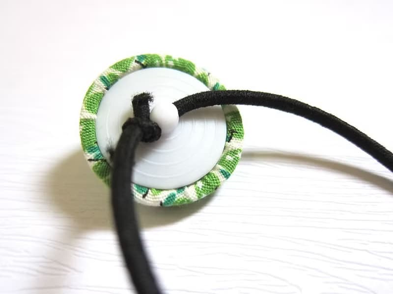 兒童髮飾 手作布包鈕釦髮束髮圈 招財貓 鬆緊帶髮圈 一組兩入