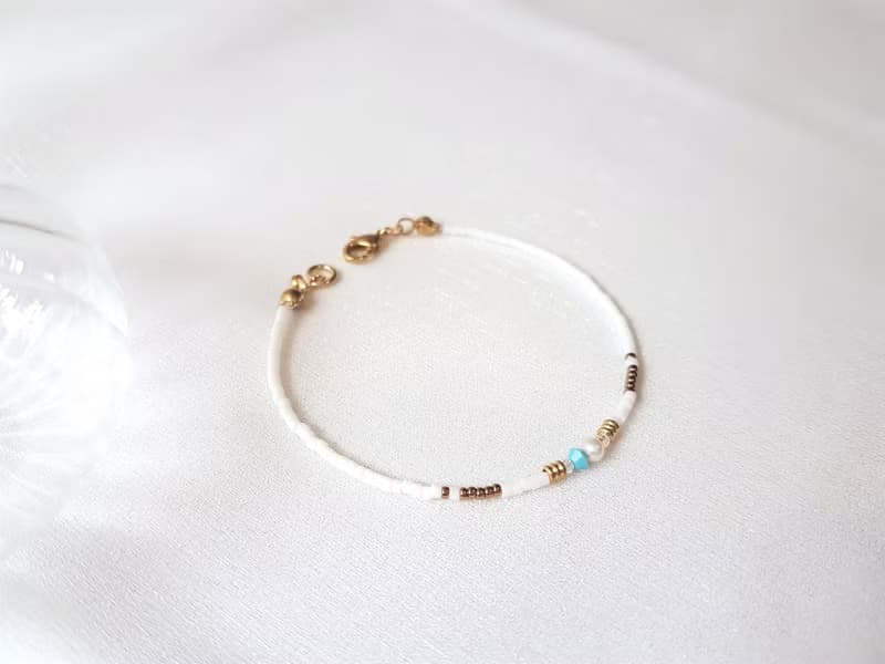 蒂卡波湖 ‧ 土耳其藍 水晶 珍珠 串珠 細手環